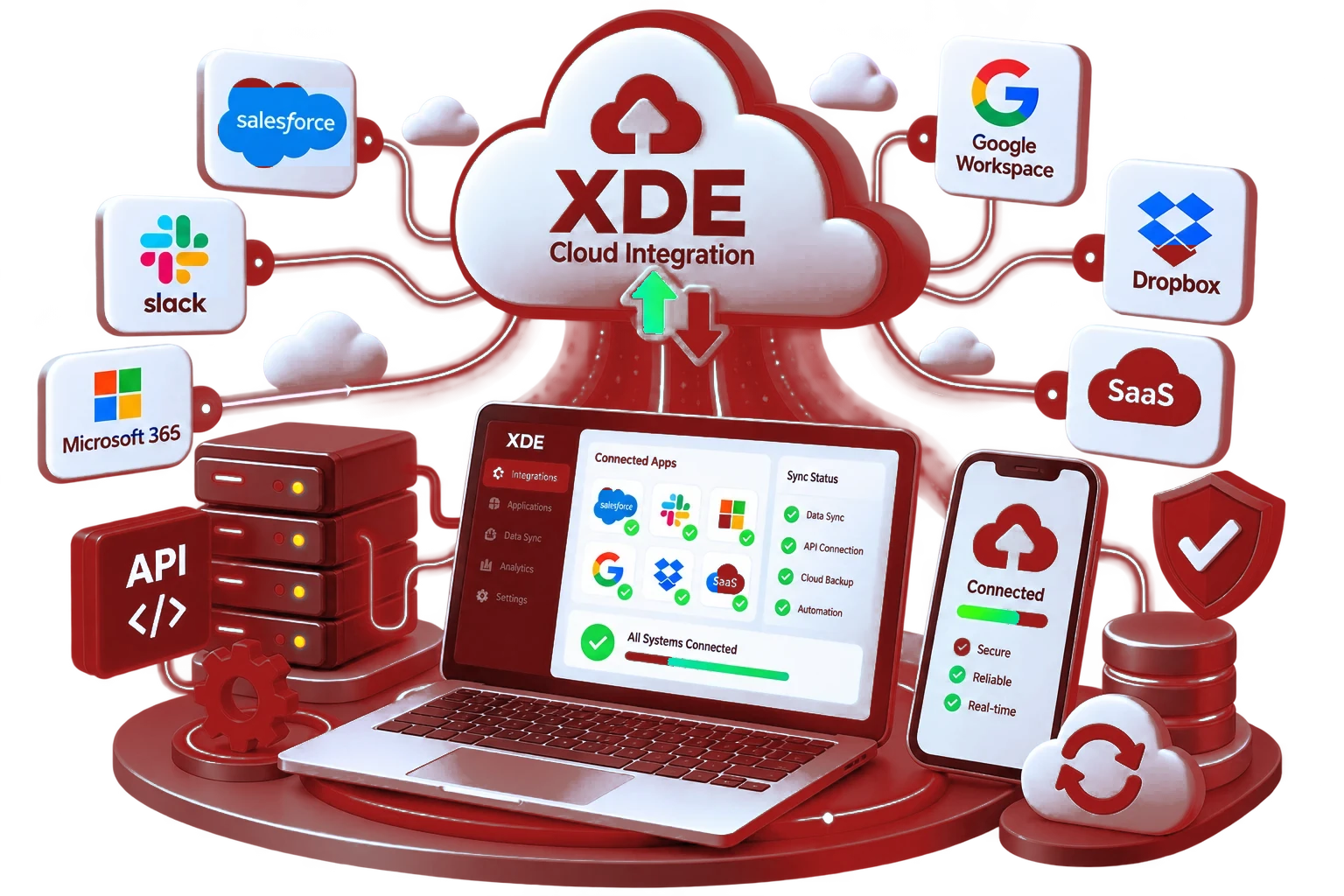 XDE cloud integration dashboard connecting business apps